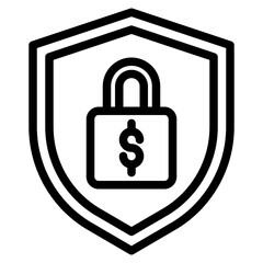 Wall Mural - secure outline style icon