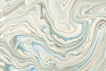 Wall Mural - abstract fluid art background light blue and gray colors. liquid marble. acrylic painting with ivory