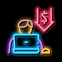 Aufkleber - low working capacity neon light sign vector. Glowing bright icon low working capacity sign. transparent symbol illustration