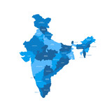Fototapeta  - India Country Regions Vector Map