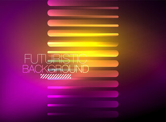 Bright neon color techno abstract background, shiny glowing neon lines in the dark background