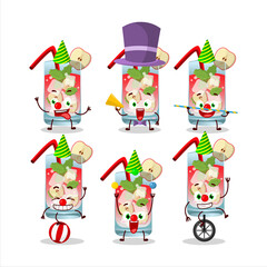 Sticker - Cartoon character of apple mojito with various circus shows