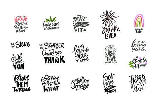 Positive quote. Hand lettering illustration for your design