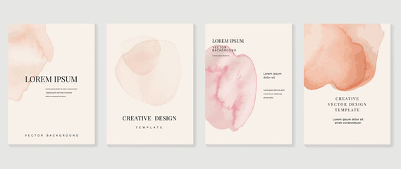 cover design vector set. watercolor book cover design, abstract art design with colorful watercolor 