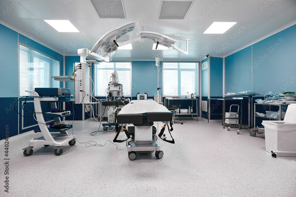 Machine Operation Room Operating room with modern equipment, spacious bright operating room ...