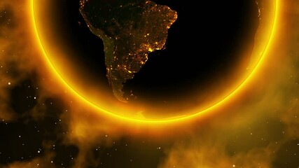Wall Mural - Animation of Earth's rotation at night