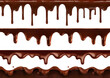 © Natis - Chocolate melt drip. 3d vector realistic seamless pattern