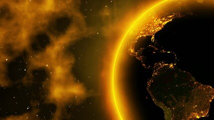 Wall Mural - Animation of Earth's rotation at night