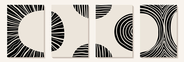 creative minimalist hand painted abstract art background with black and white stain and hand drawn d