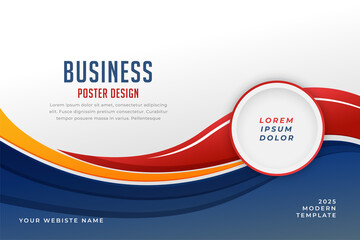 stylish business presentation wavy template design