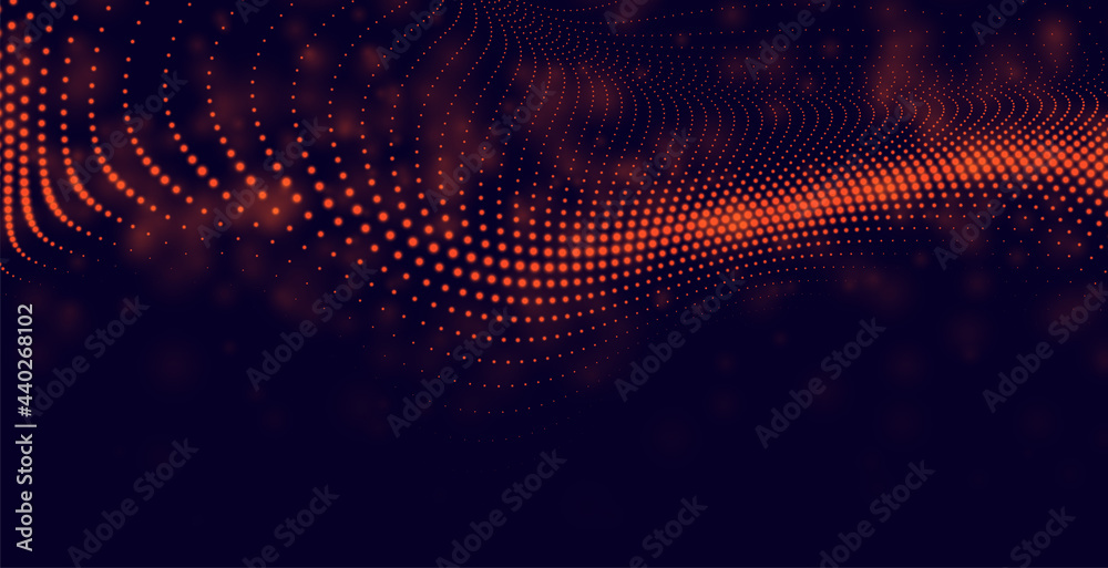 abstract particles background in red color - obrazy, fototapety, plakaty 