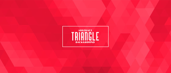 Poster - red triangle geometric pattern banner design