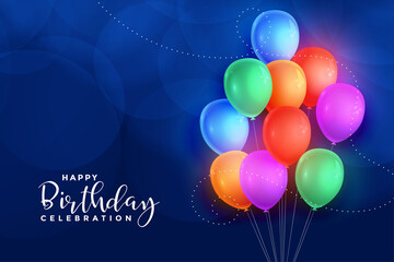 Wall Mural - colorful balloons happy birthday background