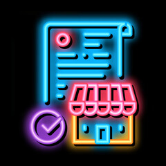 Sticker - franchise contract agreement neon light sign vector. Glowing bright icon franchise contract agreement sign. transparent symbol illustration