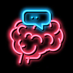 Poster - dementia brain neon light sign vector. Glowing bright icon dementia brain sign. transparent symbol illustration