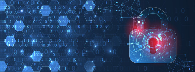 Data security Illustrates cyber data or information privacy idea. Color abstract  internet technology.
