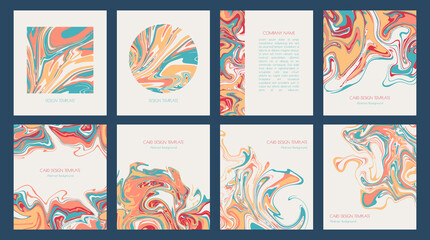 Wall Mural - abstract painting with acrylics or epoxy. modern liquid marble effect design templates for cards, in