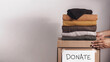 © blacksalmon - Clothes Donation, Renewable Concept.Box of Use Old Cloth. Preparing Garment at Home before Donate