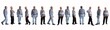 © Curto - line of various pose of same couple on white background