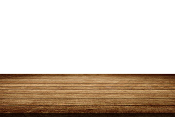 Wall Mural - wooden table on white background.