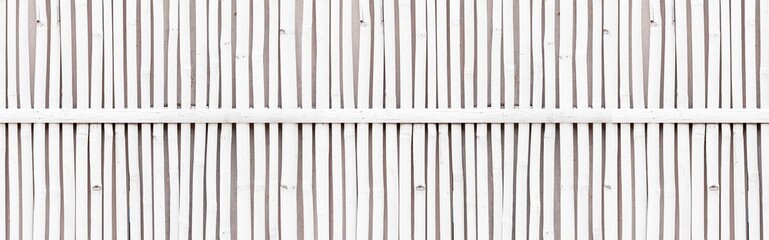 Wall Mural - Panorama of White old Bamboo fence texture and background seamless