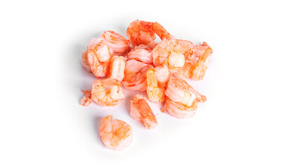 Wall Mural - Shrimp isolated on a white background. Fresh shrimp. Boiled shrimp. Prawns.