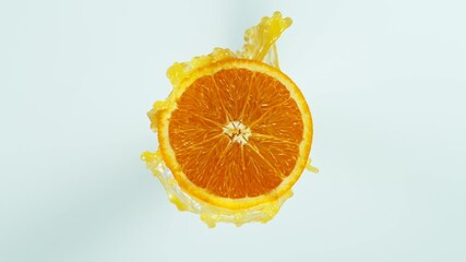 Fototapete - Super Slow Motion Shot of Fresh Orange Juice at 1000fps. Filmed on High Speed Cinematic Camera.