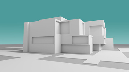 Modern house abstract rendering