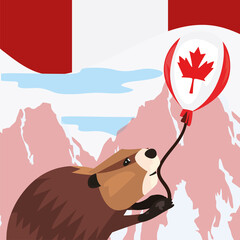 Sticker - Canada beaver animal