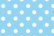 Seamless Background With Circles, Blue Background With Polka Dots, Blue Background In A White Circle