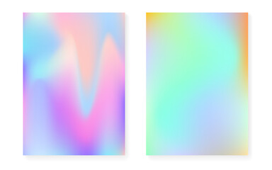 Wall Mural - holographic gradient background set with hologram cover.