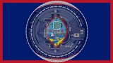 Fototapeta Londyn - Large transparent Glass Bitcoin in center and on top of the Flag of Guam