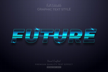 Sticker - Future Glow Blue Editable Text Effect Font Style