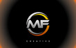 MF Letter Initial Logo Design Template Vector Illustration