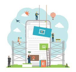 Mobile web development concept vector illustration