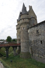 Wall Mural - old stone castle in the country with bridge and moat in france