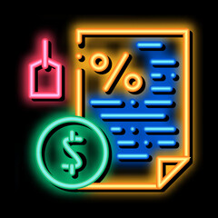 Wall Mural - contract pawnshop document neon light sign vector. Glowing bright icon contract pawnshop document sign. transparent symbol illustration