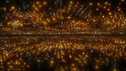 Wall Mural - A digital field consisting of flashing orange dots.