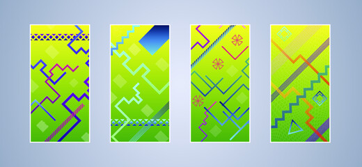 Poster - Colorful gradient pattern background, abstract geometric shape vector texture. Сover graphic design, geometric line minimal pattern background