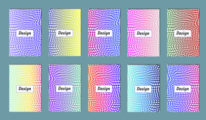 Poster - Simple modern covers template design. Geometric figures and colorful gradient background
