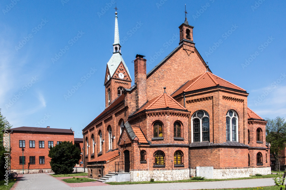 Obraz na płótnie The building of the parish church of St. Joseph in Kalety Jedrysek in the Diocese of Gliwice w salonie