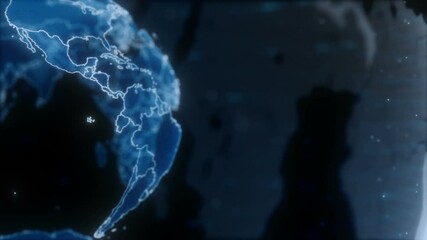 Wall Mural - blue globe of earth.this is a stock motion graphic that shows the rotation of a stylized globe of th