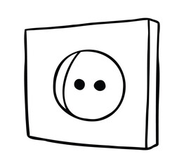 Poster - Cartoon vector illustration of electrical outlet