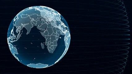 Wall Mural - this is a stock motion graphic that shows a digital projection of the planet earth