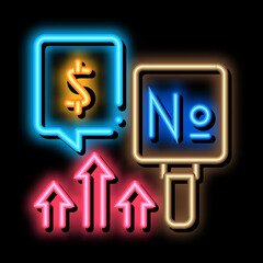 Poster - increase in cash rates neon light sign vector. Glowing bright icon increase in cash rates sign. transparent symbol illustration