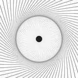 Fototapeta Do przedpokoju - Abstract linear round rosette card, thin line background. Geometric striped poster.