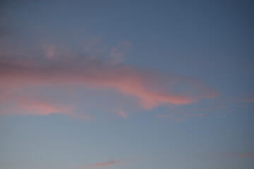 Sunset sky with clouds in the evening in summer