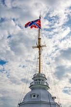 St. Petersburg, The Fortress Flag On The Flag Tower Of The Naryshkin Bastion