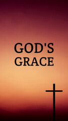 Wall Mural - God's grace bible words with jesus cross symbol on colorful background. christian faith