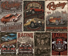 Custom Cars Vintage Posters Set